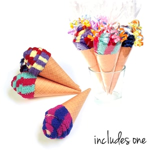 Ice cream cone party gift favors, Kids Ice cream theme birthday party decorations, Ice cream socks giveaway gifts for guests - INCLUDES ONE