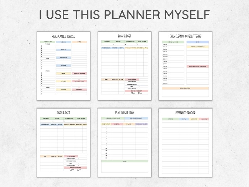 Household Planner Printables Bundle Home Management Planner Printable ...