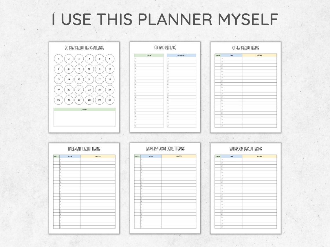 Declutter Planner Printable Bundle Declutter Schedule Printable ...