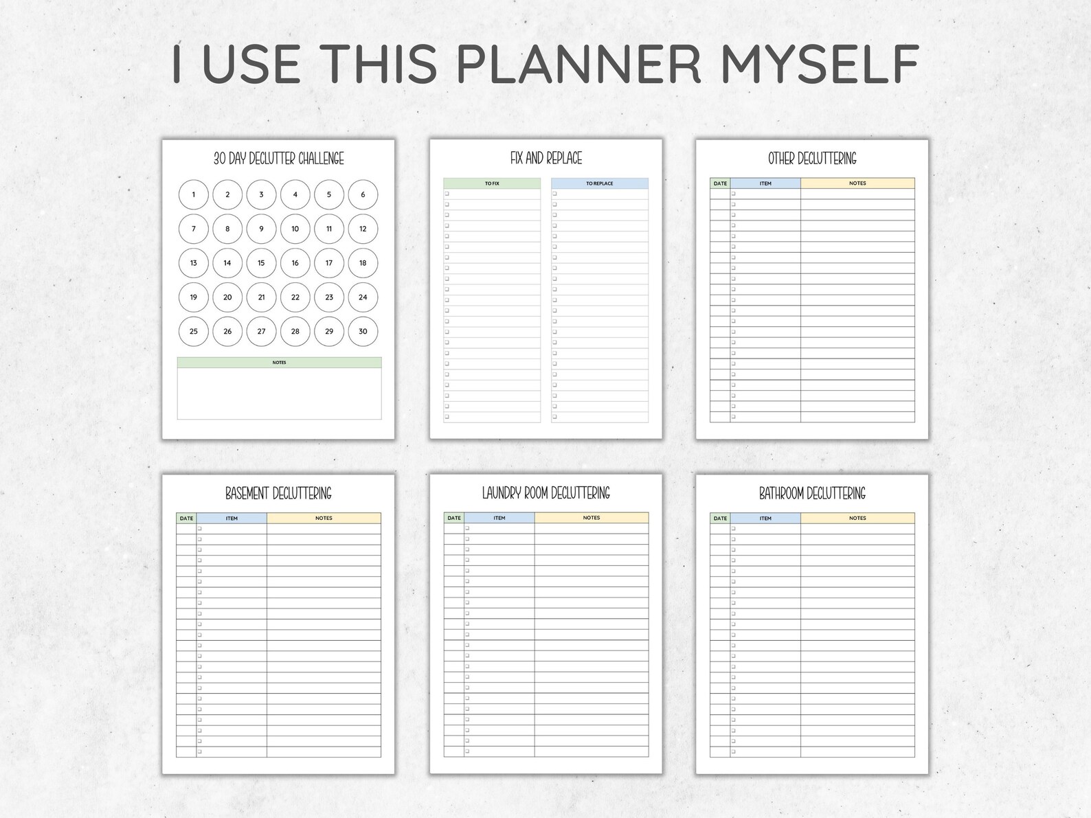 Declutter Planner Printable Bundle Declutter Schedule Printable ...
