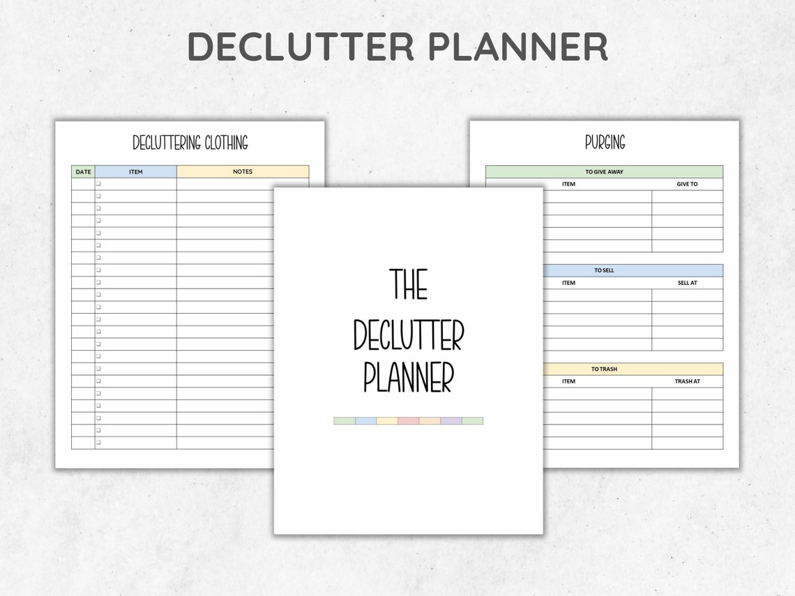 Declutter Planner Printable Bundle Declutter Schedule Printable ...