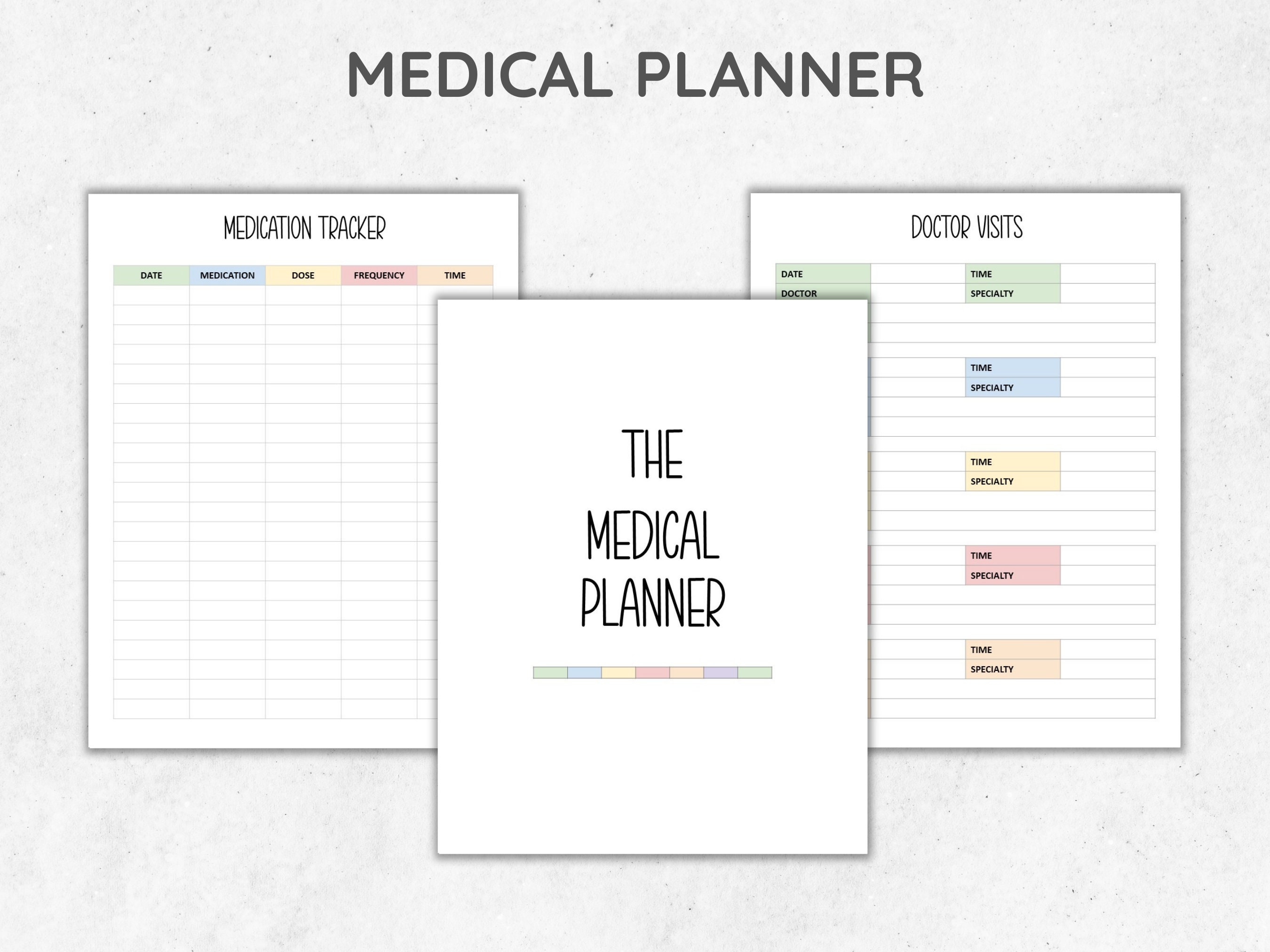 Medical Planner Printable Bundle Medical Planner PDF - Etsy