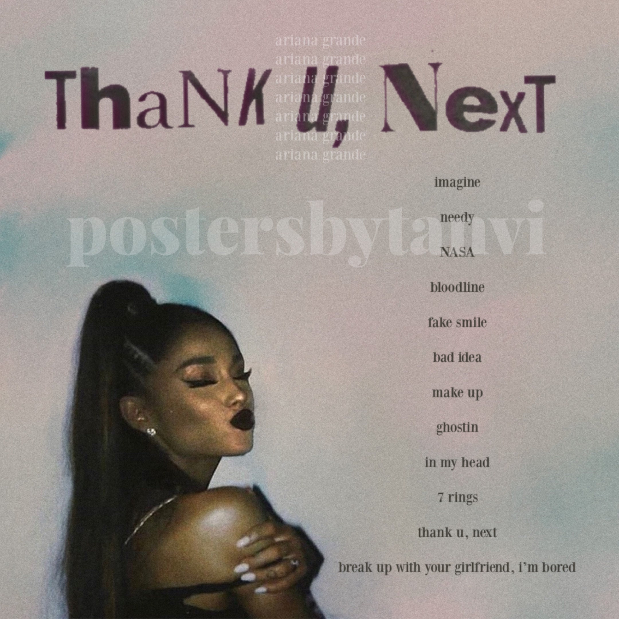 Ariana Grande Thank U Next Music Album Cover Wall Art Poster – Aesthetic  Wall Decor