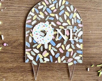 donut arched cake topper