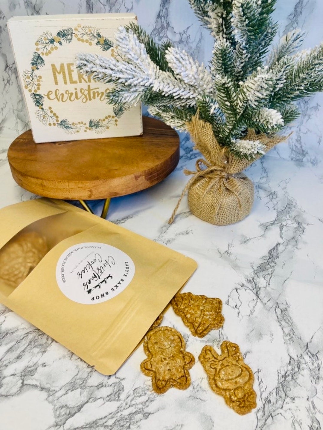 Christmas Cookie Dog Treats, Holiday Dog Treats, Christmas or Holiday