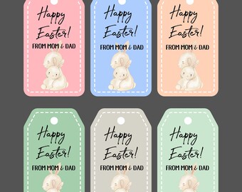 Easter gift Tags, Customizable Tags INSTANT DOWNLOAD Easter theme printable and cut