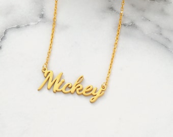 18k real gold name necklace, personalized name necklace, necklace gift for her, custom name necklace, minimalist necklace, handmade jewelry