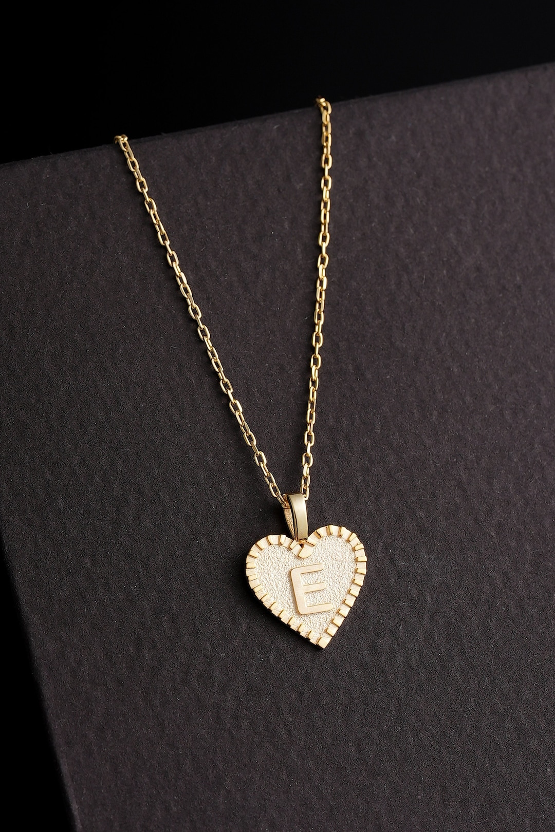 14K 18K Real Gold Initial Necklace Personalized Necklace Etsy