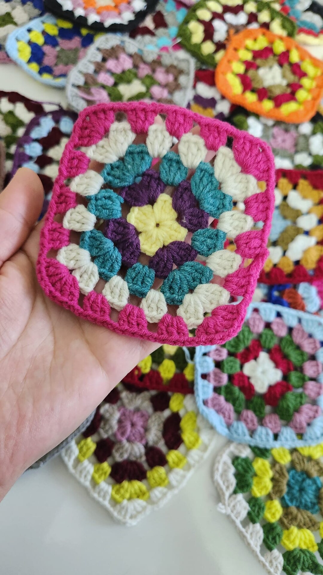 Crocheted Squares, Finished Granny Square Kit, Crochet Kit, Ready