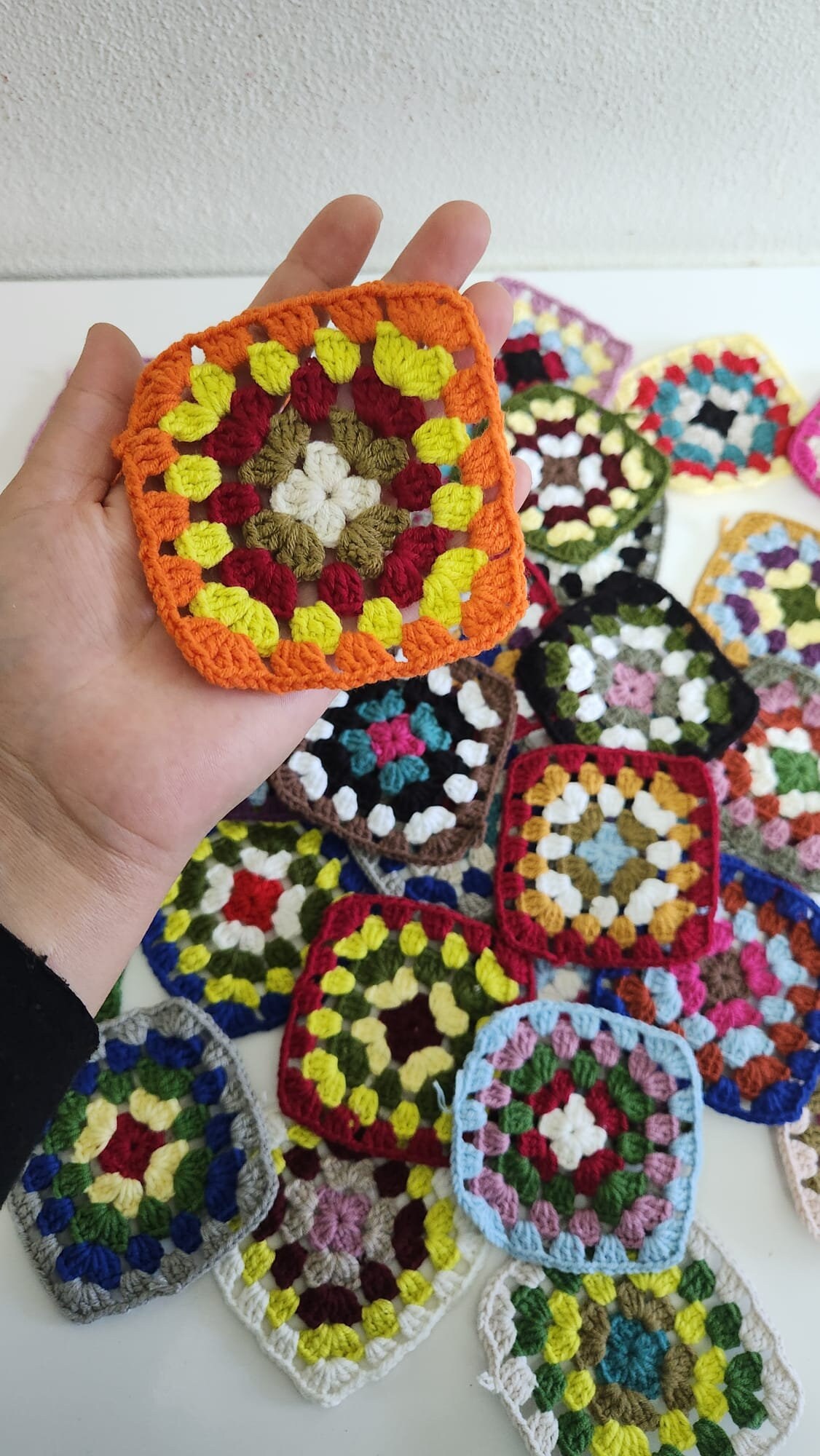 Crocheted Squares, Finished Granny Square Kit, Crochet Kit, Ready