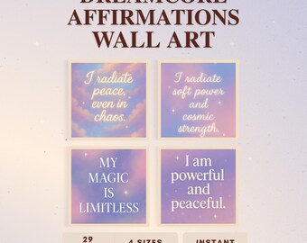 Dreamcore Affirmations Wall Art – 29 Positive Quote Prints | 116 Images in 4 Sizes | Pastel Digital Download | Soft Life Decor