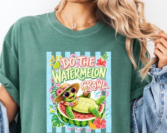 Do The Watermelon Crawl Shirt, Country Concert Tee, Watermelon Turtle Shirt, Tropical Summer Shirt, Hawaiian Vacation Shirt, Comfort Colors