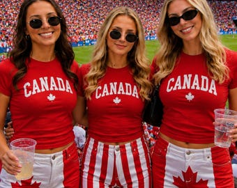 Custom Soccer Fan Baby Tee, Personalized Country Baby Tee, Women Fitted Tee, CANADA Soccer Fan Baby Tee, Summer Soccer Outfit