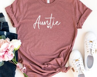 Camiseta de tía, regalo para tía nueva, camiseta de tía, regalo para tía, camiseta de tía genial, camiseta de tía bendecida, camiseta de una tía querida, regalo de cumpleaños para tía