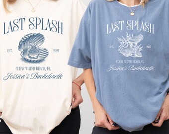 Last Splash Bachelorette Shirts, Beach Bach Tshirt, Custom Coastal Bachelorette Shirt, Fisherman Aesthetic Bridal Party Comfort Colors Tees