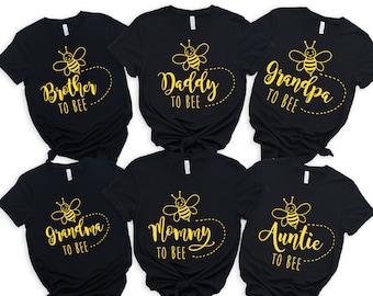 Bee Family Shirt, Pregnancy Announcement Shirt, Baby Shower Gift, Mommy To Bee, New Mom Shirt, Dada To Bee Shirt, Family Matching Shirt,Aunt