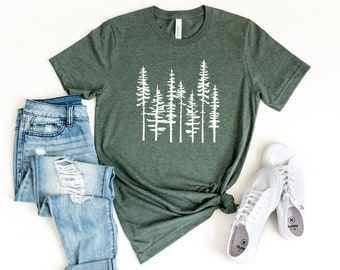 Pine Trees Shirt, Forest Tee,Pine Tree T Shirt, Camping Shirt, Hiking Shirt, Adventure Shirts, Nature Lover Gift, Outdoors Shirt, Nature Tee