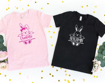 Custom Name Easter Bunny Shirt, Personalized Easter Name Shirt, Cute Bunny Shirt, Custom Easter Shirt, Custom Shirt, Bunny Monogram Shirt