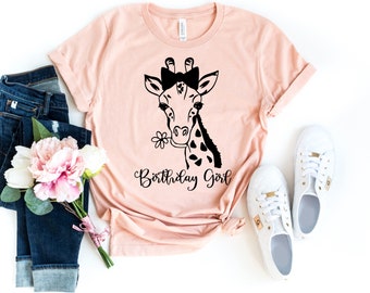 Giraffe Birthday Girl Shirt, Giraffe Shirt, Zoo Birthday Shirt, Safari Birthday Party, Wild Birthday Shirt, Party Animal Birthday Shirt