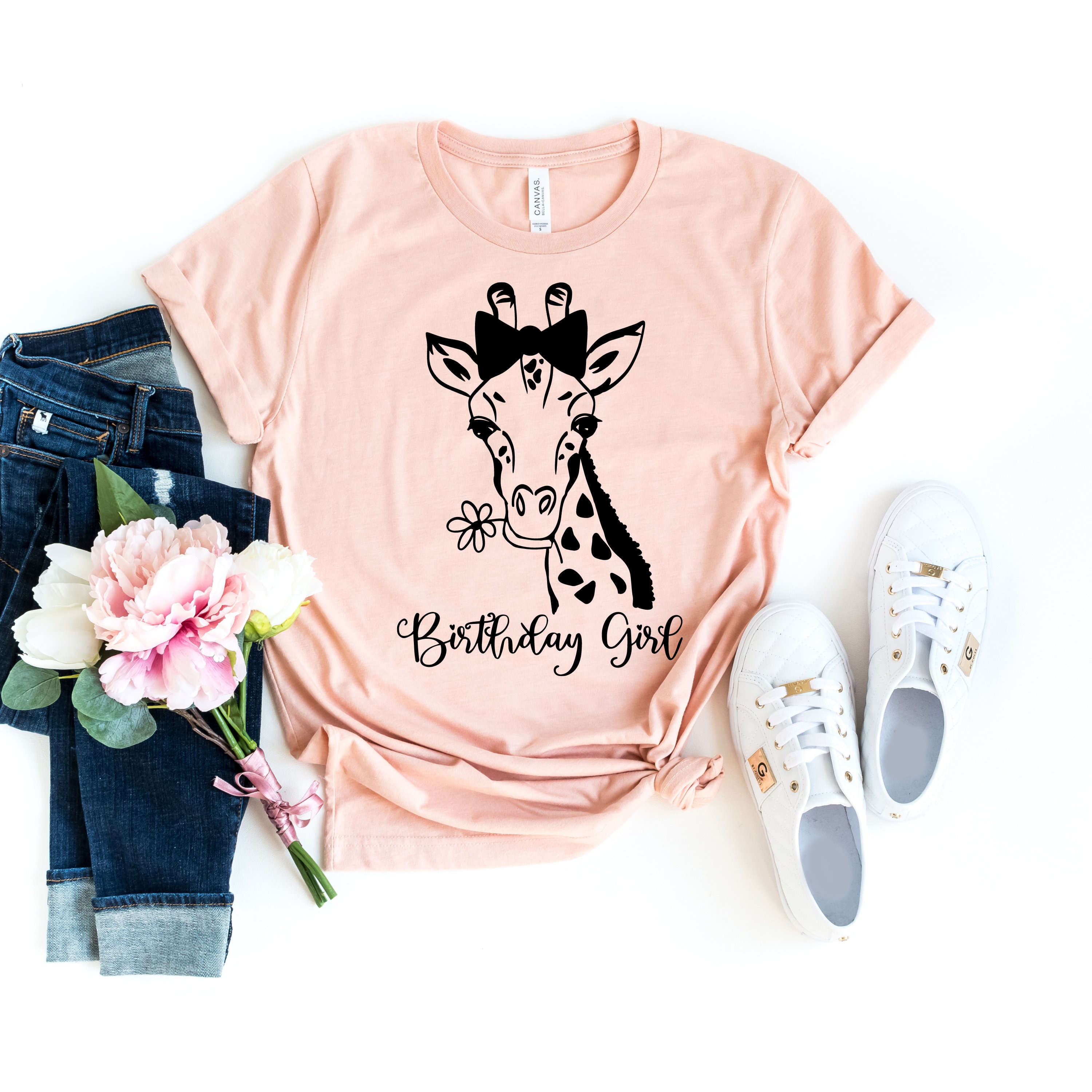 Giraffe Birthday Girl Shirt Giraffe Shirt Zoo Birthday Etsy
