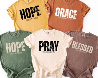 Fall Christian Bible Verse Shirts, Thanksgiving Gift T-Shirt, Matching Thanksgiving Dinner Outfit,Praise Religious Jesus Shirt,Faith Autumn