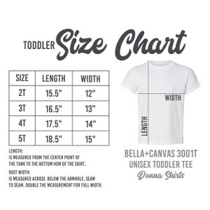 the size chart for a toddler's t - shirt