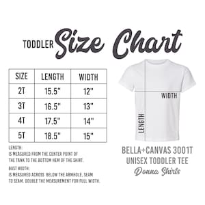 the size chart for a toddler's t - shirt