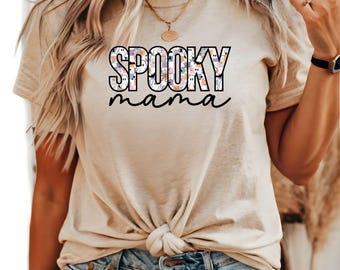 Spooky Mama Shirt, Retro Halloween Shirt For Mother, Halloween Mom Shirt Gift, Halloween Mama T-shirt, Spooky Season, Cute Retro Ghost Shirt