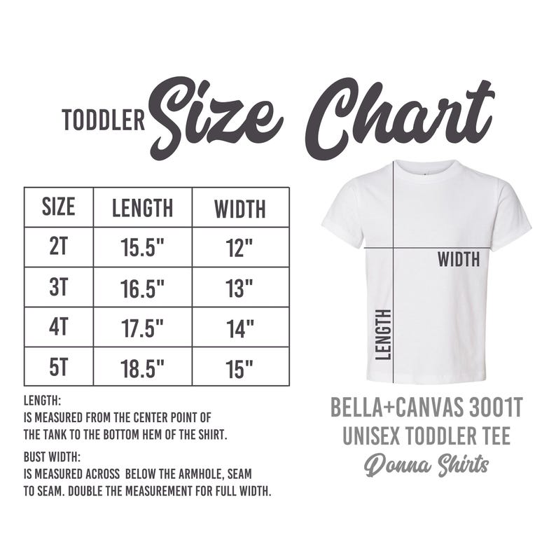 the size chart for a toddler's t - shirt