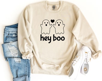 Halloween Ghost Sweatshirt, Halloween Gifts, Ghost Romance Sweatshirt, Couple Ghost Love Sweater, Hey Boo Sweatshirt, Ghost Love Story Sweat