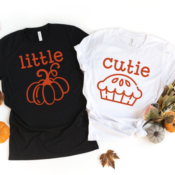 Cutie Pie Shirt,  Little Pumpkin Shirt, Fall Baby Shirt, Thanksgiving Baby Shirt, Fall Toddler Shirt, Sibling Matching Shirt, Fall Twin Tee
