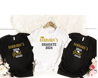 Custom Name Graduation Shirt, Custom Grad Squad T-Shirt, Grad Crew Tee Shirt, Custom Senior Shirt, Graduation Gift, Graduation Family Shirt,