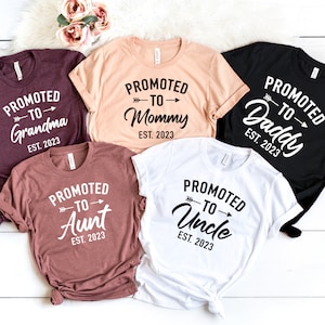 Promoted To Family Shirt, First Time Mommy, Daddy, First Time Grandpa, Grandma Shirt, New Mom, Grandpa Reveal, Grandpa Shirt, Grandma Reveal