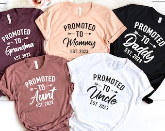 Promoted To Family Shirt, First Time Mommy, Daddy, First Time Grandpa, Grandma Shirt, New Mom, Grandpa Reveal, Grandpa Shirt, Grandma Reveal