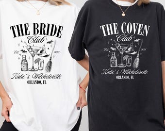 Custom Comfort Colors Witchy Bachelorette Party Shirt, Coven Gothic Wedding Tee