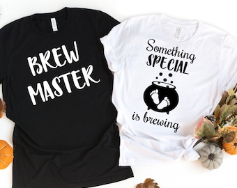 Brew Master, Something Special Is Brewing,Halloween Pregnancy Announcement T-Shirt, Pregnancy Announcement Shirt, Mom To Be Shirt, Dad To Be