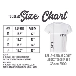 the size chart for a toddler's t - shirt