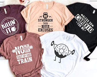 11 Design Gym Life Shirt, Funny  Workout Shirt, Gym T-Shirt, Motivational Shirt, Fitness Shirt, Positive quote Shirt, Cute Exercise Shirt