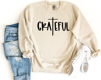 Grateful Sweatshirt, Thanksgiving Sweater, Womens Thanksgiving Sweatshirt, Cute Thanksgiving Shirt, Fall Clothing, Thankful Family Sweater