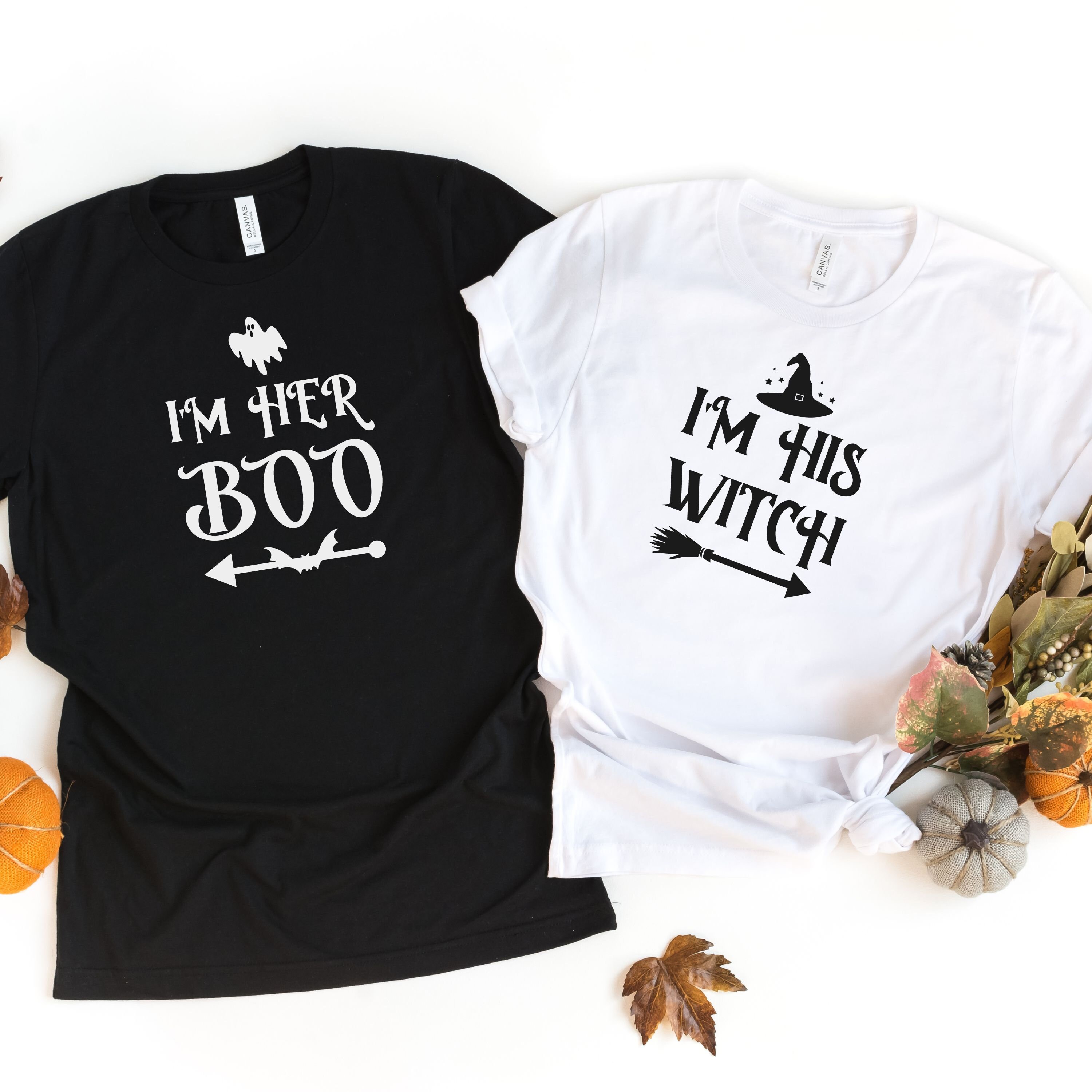 Couple Halloween Shirts, I'm His Witch, I'm Her Boo Shirt, Halloween Couples Shirt, Halloween Matching Shirts, His and Her Halloween Shirt