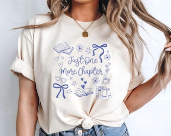 Just One More Chapter Shirt, Comfort Colors Bookish Merch Book Lover Shirt Gifts for Readers Literary Apparel Bookworm Shirt Reading Shirt