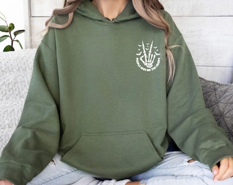 People Give Me The Creeps Sweatshirt, Skeleton Hands Hoodie, Witch Vibes Shirt, Spooky Season, Skull Halloween Sweatshirt, Scream Sweatshirt