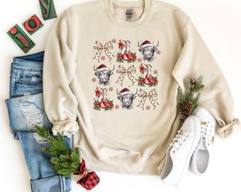 Cow Boot Christmas Sweat Hoodie, Cow Hoodie Sweatshirt, Cow Christmas Gift, Christmas Sweat Hoodie, Cow Gift,Funny Christmas Shirt Hoodie