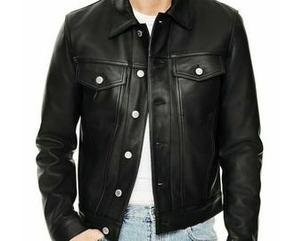 Levi's Made & Crafted Black Leather Trucker Jacket – XS - Etsy