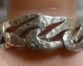 925 sterling silver round half hard 16 ga. woven ring.