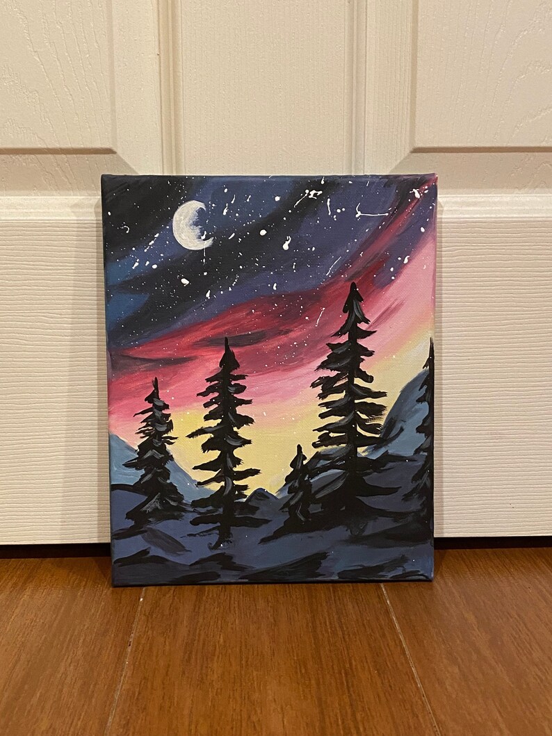 Sunset Acrylic Painting on Canvas - Etsy