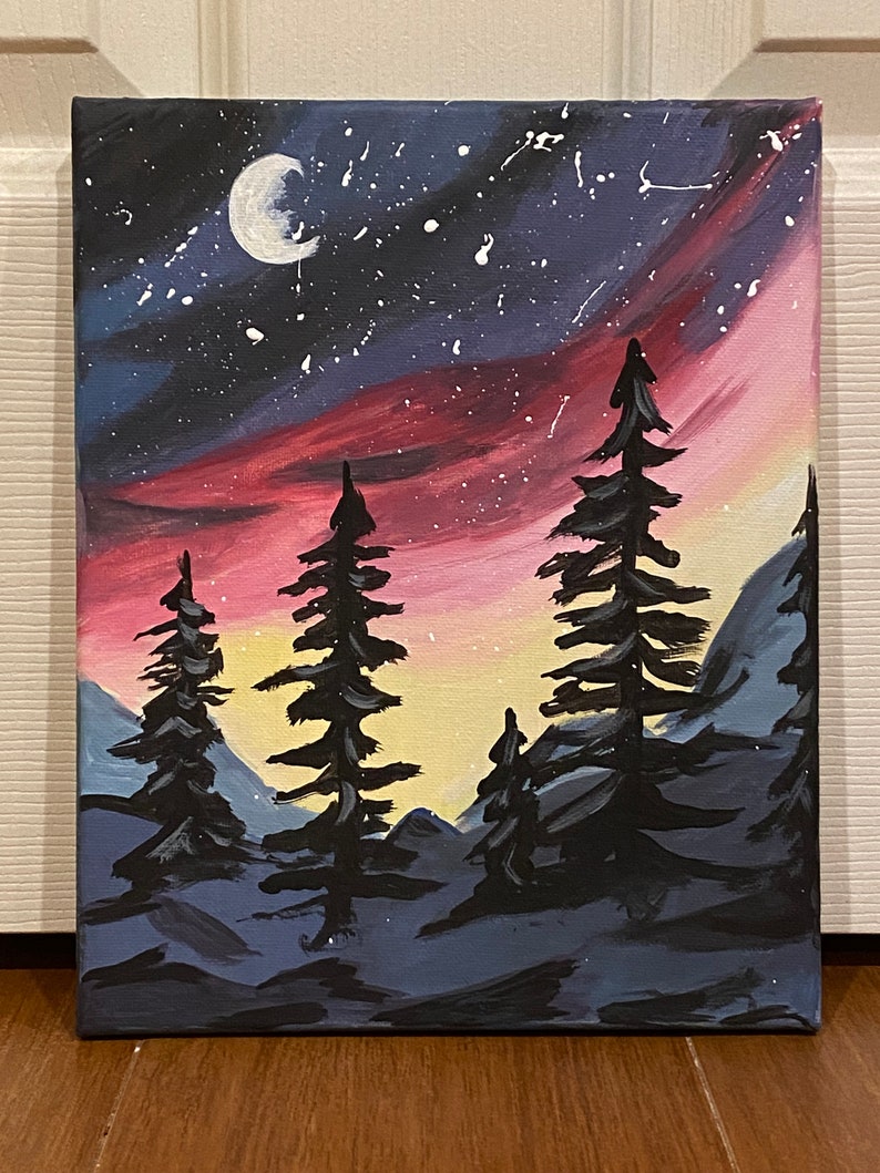Sunset Acrylic Painting on Canvas - Etsy