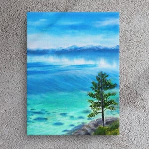 Lake Tahoe Sand Harbor  Canvas art print of my Original Painting (Frame Not Included)