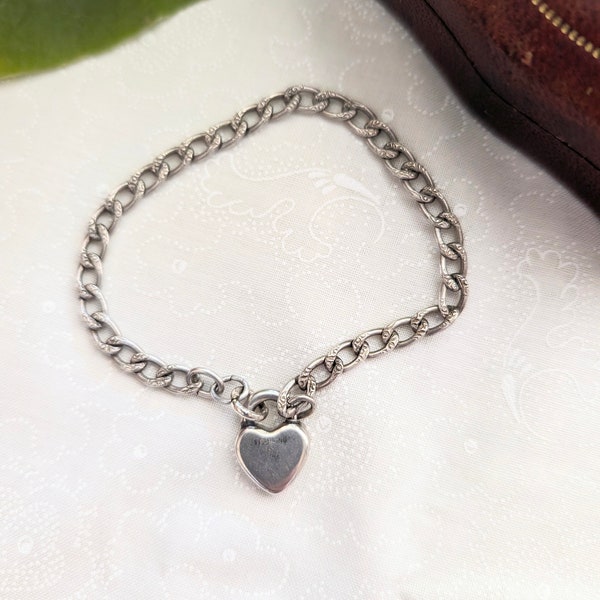 Walter Lampl Sterling Heart Lock and Bracelet