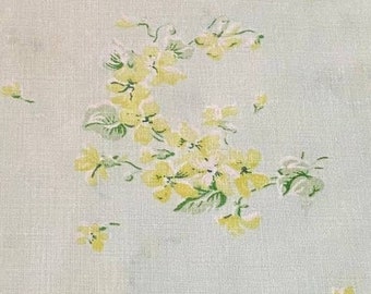 Vintage Queen Size Pillowcase, Delicate Yellow Floral Pattern, Dan River Dantrel